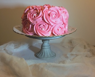 Rose swirl Angel Food Cake