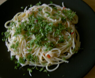 Linguine med krabba och chili!