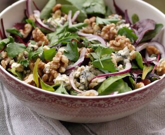 Salat med Selbu Blå og granskuddsirup