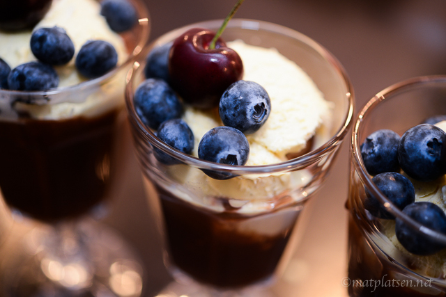 Flytande Schweizernöt med vaniljglass och blåbär – MATPLATSEN