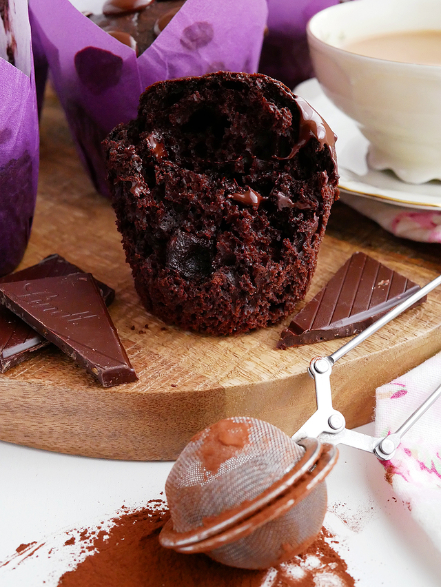 Hemligheten bakom riktigt saftiga chokladmuffins