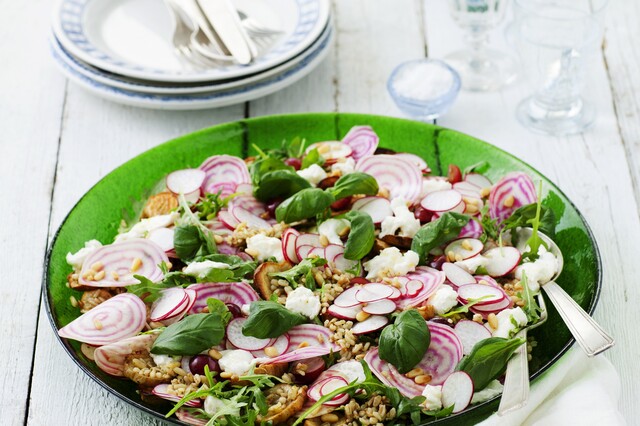 Färgstark sallad på fem gryner