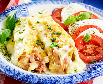 Kyckling Alfredo canneloni  med ostsås – recept