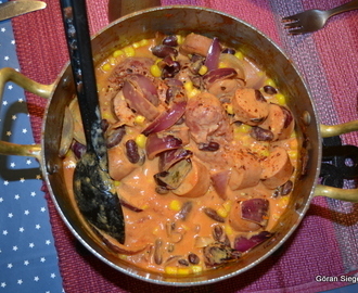 Korv- och böngryta med curry