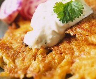 Rödbetsraka med koriandercrème-fraiche