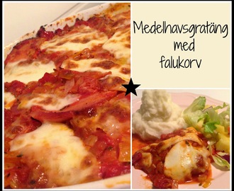 Medelhavsgratäng med falukorv