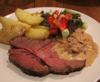 Helstekt älgentrecote!