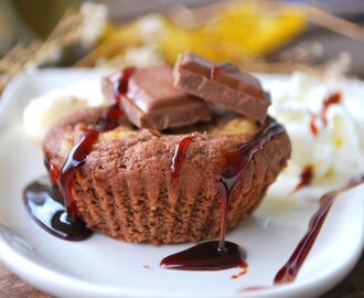 Chokladkaffemuffins med banan och jordnötssmör