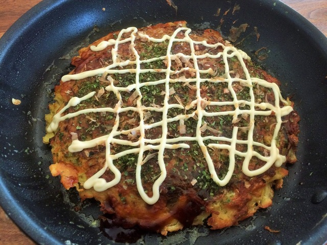 Okonomiyaki med trattkantareller
