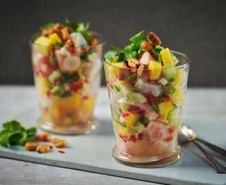 Ceviche med mango och koriander