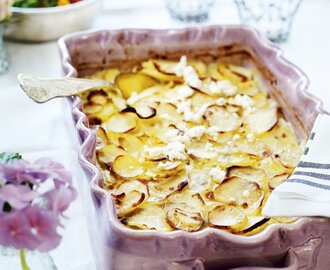 Potatis- och fänkålsgratäng med chévre