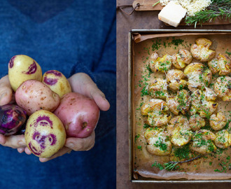 Kraschad potatis med ost och örter