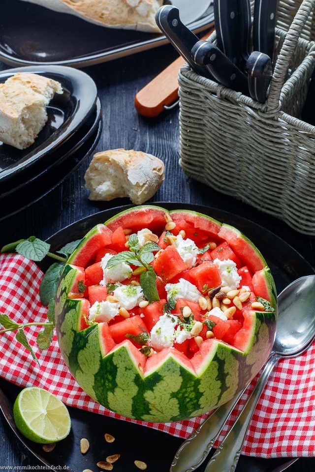 Wassermelonensalat mit Feta – schnell und einfach