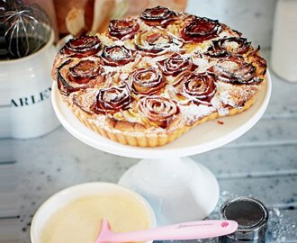 Äppel- och mandeltarte med råkräm