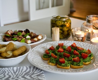 Vinprovningsmiddag med snittar och parmainlindad kyckling