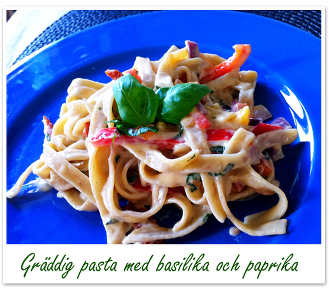 Gräddig och god vegetarisk pasta