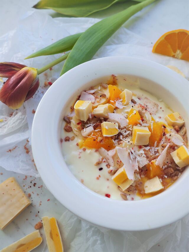 Tropical Vegan Breakfast Bowl with Pineapple & Mango Smoothie, and Paleo Granola