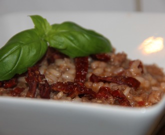 Risotto med köttfärs och soltorkade tomater