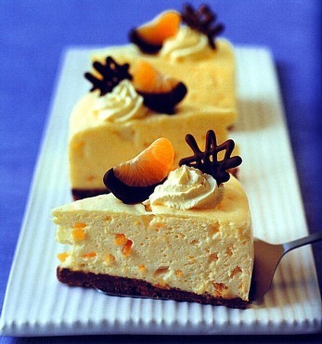Mandarin- och chokladcheesecake
