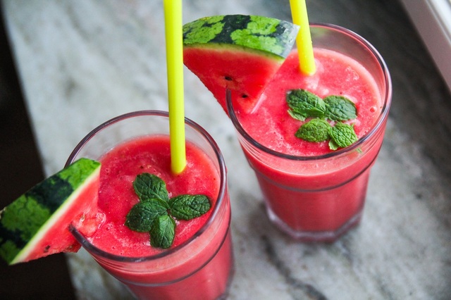 Vattenmelonshake med lime & jordgubb