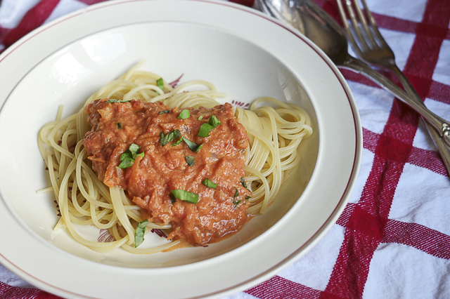 Barnvänligt vegetariskt: Spaghetti med morotssås