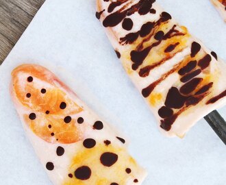 Mango Apricot Cream Pops with Melted Chocolate & Apricot Jam