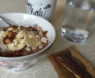 Proteinbars med vanilj, jordnöt och choklad