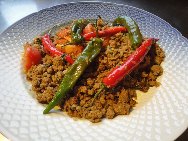 Minced Lamb with Curry Leaves and Chilli
