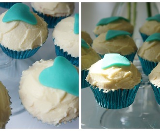 Cupcakes med mjölkchokladmousse och vit chokladfrosting