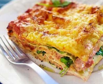 Lasagne med lax och spenat