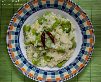 Risotto med bondbönor, vitlök och chili