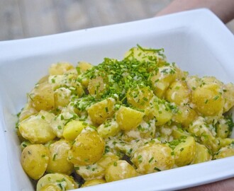 Färskpotatis-sallad med västerbottensost