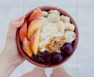 What are you happy about? // Greek Breakfast Bowl with Homemade Raw Cherry Chia Jam