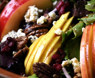 Apple Pear Salad with Pomegranate Vinaigrette