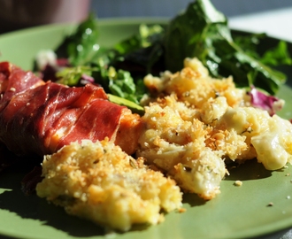 Jordärtskocksgratäng med parmesan och vitlök