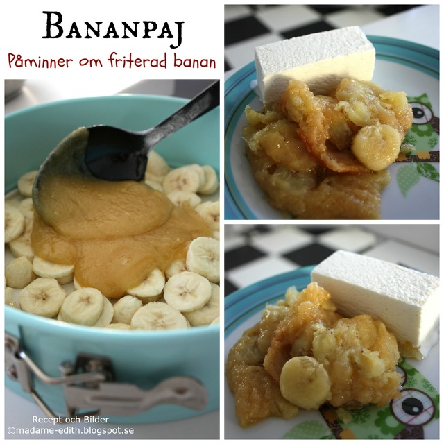 Bananpaj som påminner om friterad banan