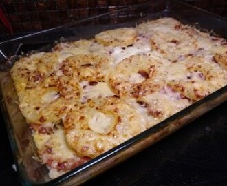 RECEPT: Emma-Lous retro Hawaii falukorvsgratäng; gratinerad ugnsbakad falukorv med ris och ananas