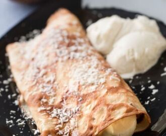 Pannkaka med banan och kokos