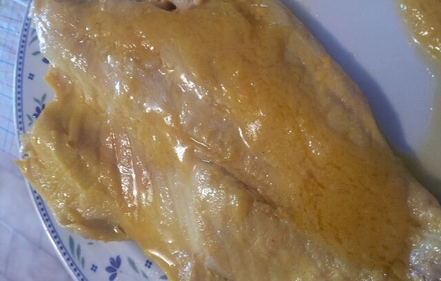Pesce persico in salsa di zafferano