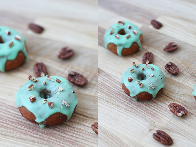 Mini donuts med mint och pecannötter