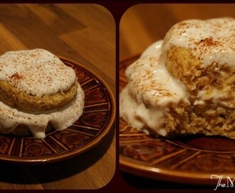 Pumpa mugcake med vanilj-jordnötskräm!