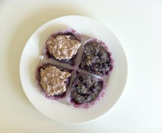 - Frukostmuffins: Kokos och blåbärs-muffins med chokladfrosting.