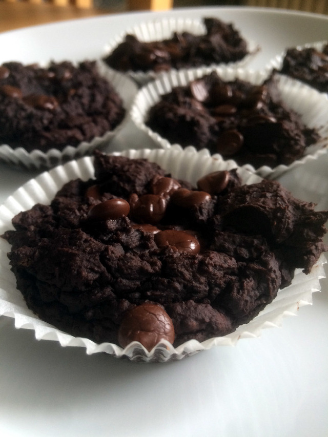 Veganska chocolate chip muffins på svarta bönor