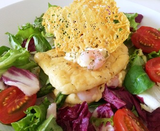 Glutenfri smördegsbakelse med sparris och räkor