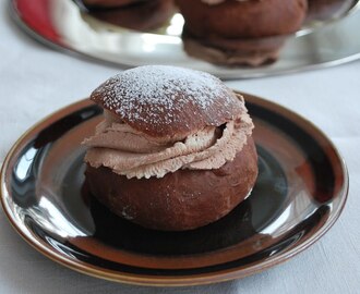 Chokladsemlor med ganachefyllning