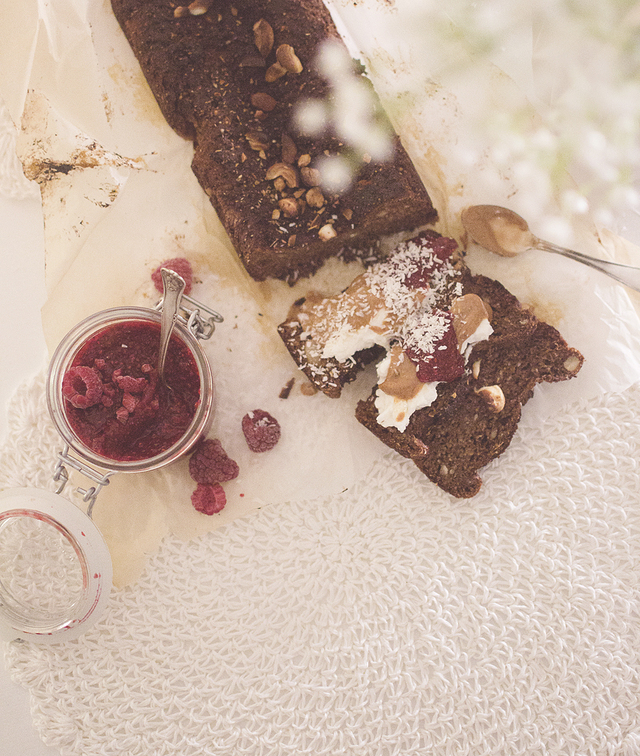 Fave pre workout: Banana bread, peanut butter, raspberry chia jam