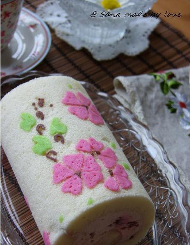 Floral roll cake...sweet like a sugar.