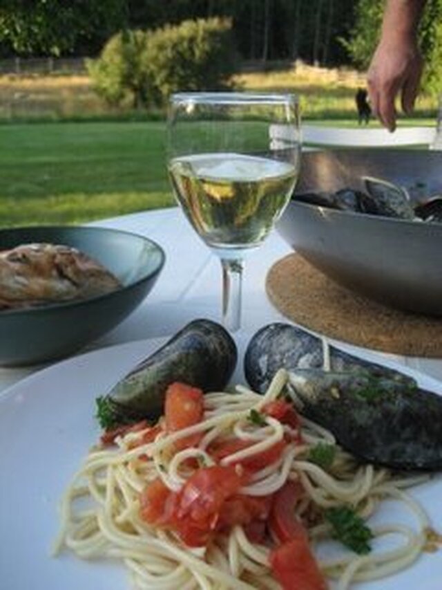 Spaghetti con cozze o vongole