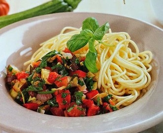 Dagens recept: Spaghetti Vegetale med ugnsbakade grönsaker