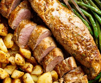 Dijon Garlic Pork Tenderloin & Veggies